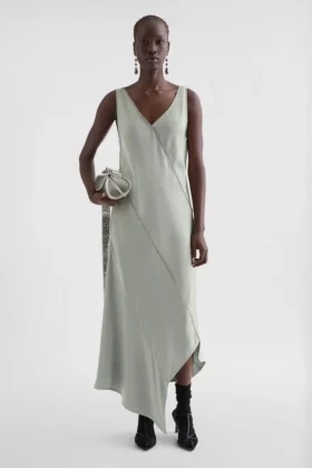 V-Neck Dress with Crystals