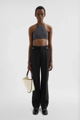 Wool Poplin Halter Top