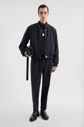 Wool Gabardine Bomber Jacket