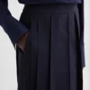 Wool Gabardine Pleated Skirt