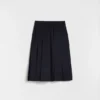 Wool Gabardine Pleated Skirt