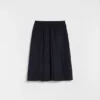 Wool Gabardine Pleated Skirt