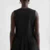 Wool Gabardine Pleated Top