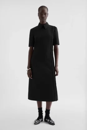 Wool Gabardine Shirt Dress