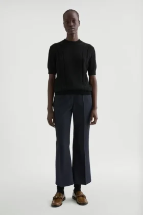 Wool Gabardine Tailored Trousers