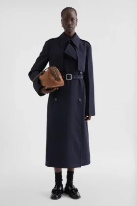 Wool Gabardine Trench Coat