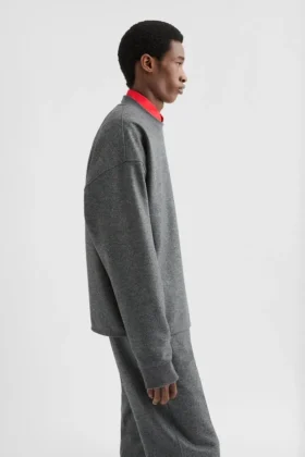 Wool Melton Crew-Neck Sweatshirt