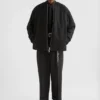 Wool Melton Padded Bomber Jacket