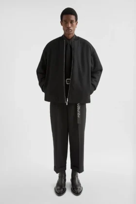 wool melton padded bomber jacket 1 280x420 - Wool Melton Padded Bomber Jacket
