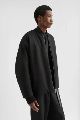 wool melton padded bomber jacket 2 280x420 - Wool Melton Padded Bomber Jacket