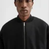 Wool Melton Padded Bomber Jacket