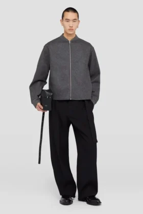 Wool Melton Zip-Up Jacket