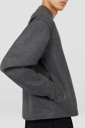 Wool Melton Zip-Up Jacket