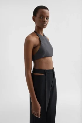 Wool Poplin Halter Top