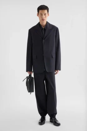Wool Poplin Tailored Jacket