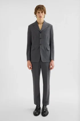Wool Poplin Tailored Jacket