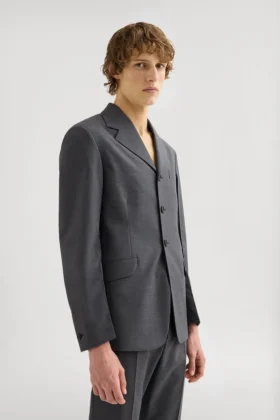 Wool Poplin Tailored Jacket