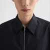 Wool Poplin Zip-Up Shirt