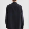 Wool Poplin Zip-Up Shirt