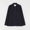 Wool Poplin Zip-Up Shirt