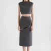 Wool Twill Cropped Top