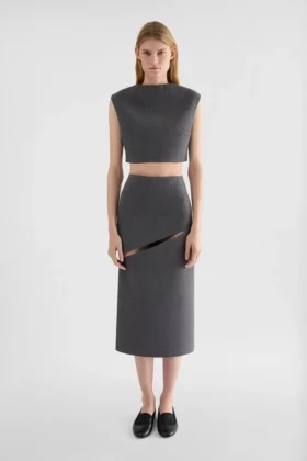 Wool Twill Cropped Top
