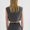 Wool Twill Cropped Top