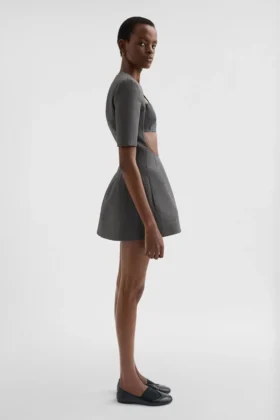 Wool Twill Cut-Out Mini Dress