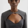 Wool Twill Cut-Out Mini Dress