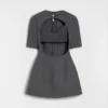 Wool Twill Cut-Out Mini Dress